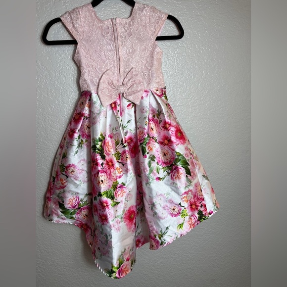 Rare Editions Pink Pleated A-Line Floral Formal Sundress 6X - Picture 2 of 8